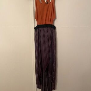 Orange and Purple Sleeveless Dress